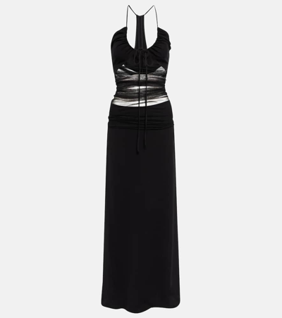 Christopher Esber Tulle-panel Cut-out Dress In Schwarz