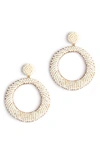 Deepa Gurnani Asta Circle Earrings In White