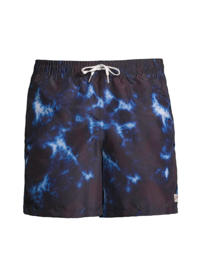 Bather Men's Navy Coastal Shibori Swim Trunks