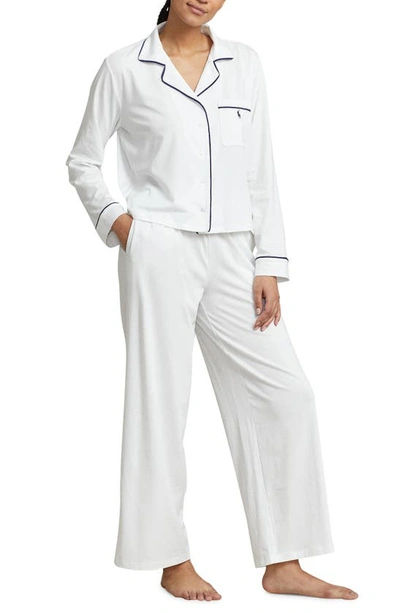 Polo Ralph Lauren Women's Essentials Madison Audrey 2-piece Cotton-blend Pyjama Set In White Cloud