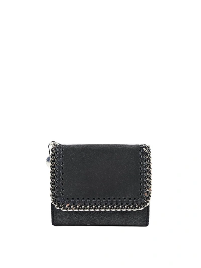 Stella Mccartney Falabella Wallet In Black Faux Leather