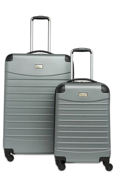 Geoffrey Beene Hardside 2-piece Luggage Set In Silver