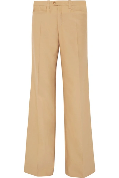 Chloé Wool And Silk-blend Wide-leg Pants In Sand