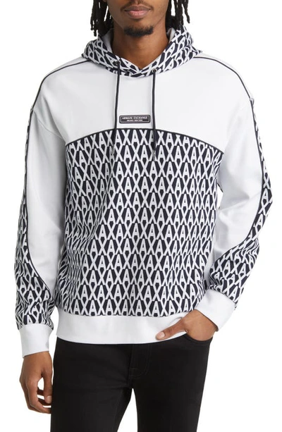 Armani Exchange Monogram-print Hoodie In Navy ModeSens
