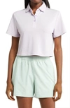 Outdoor Voices Birdie Cropped Polo Shirt In Morning Glory