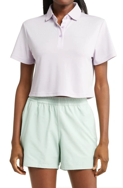 Outdoor Voices Birdie Cropped Polo Shirt In Morning Glory
