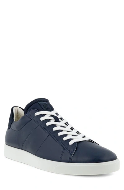 Ecco Street Lite Retro Sneaker In Marine/ Navy