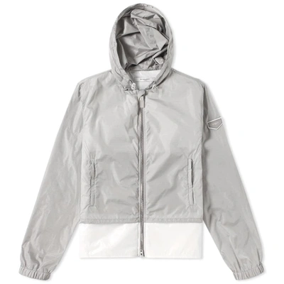 Givenchy Double Construction Hooded Windbreaker In Grey