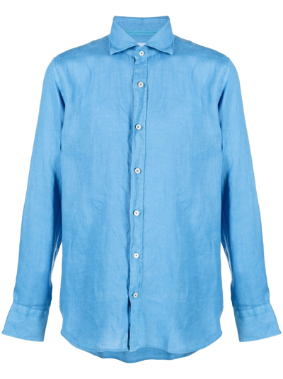 Tintoria Mattei Button-fastening Long-sleeved Shirt In Blu