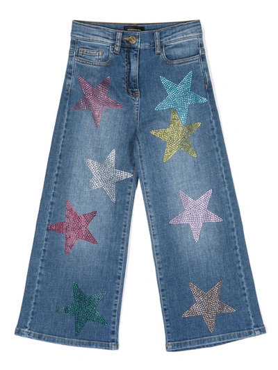 Monnalisa Kids' Star-embellished Flare Jeans In Blue