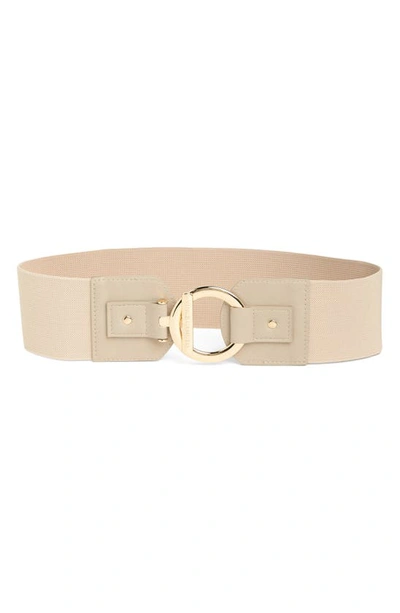 Vince Camuto Collection Xiix Circle & Bar Interlocking Belt In Light Taupe