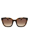 Oscar De La Renta Modern Square Sunglasses In Tort