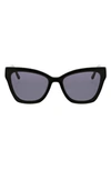 Oscar De La Renta Butterfly Cat Eye Sunglasses In Black