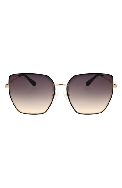 Oscar De La Renta Oversize Sunglasses In Gold/black