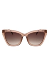 Oscar De La Renta Butterfly Cat Eye Sunglasses In Blush