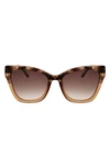 Oscar De La Renta Butterfly Cat Eye Sunglasses In Smokey Demi