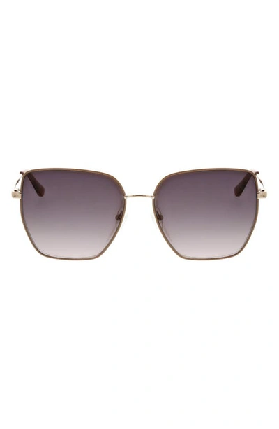 Oscar De La Renta Oversize Sunglasses In Gold/neutral