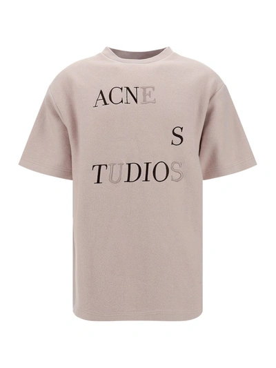 Acne Studios Logo Embroidered Crewneck Sweater In Purple