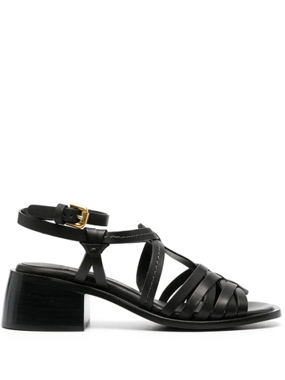 See By Chloé Strappy 60mm Leather Sandals In Black