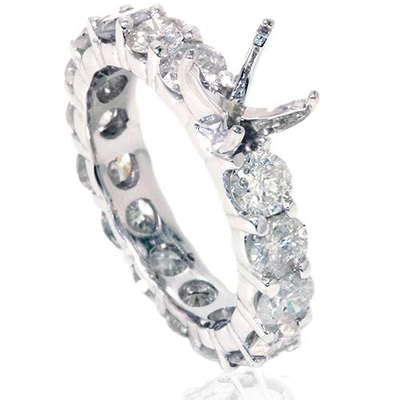 Pompeii3 4ct Huge Real Diamond Eternity Ring Setting Mount In Multi