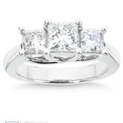 Pompeii3 1 1/2ct Three Stone Diamond Ring 14k White Gold In Multi