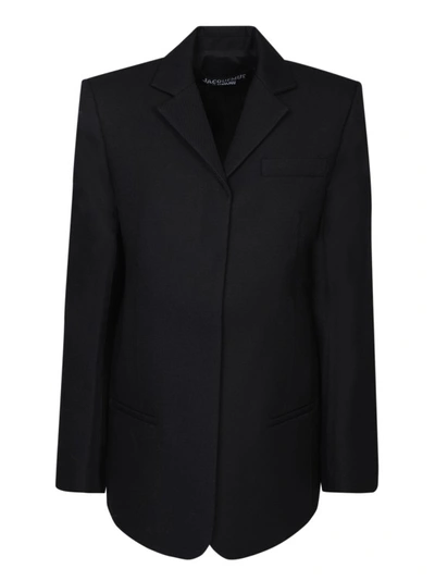 Jacquemus Caraco Raw-seam Single-breasted Blazer In Black
