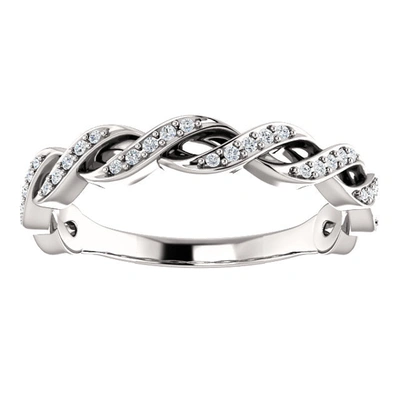 Pompeii3 1/8ct Diamond Infinity Wedding Ring Womens Stackable Wedding Band 14k White Gold In Multi