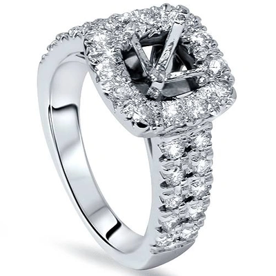 Pompeii3 1ct Cushion Halo Engagement Ring Setting 14k White Gold In Multi