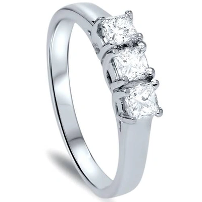 Pompeii3 5/8ct Three Stone Diamond Ring 14k White Gold In Multi