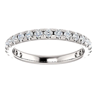 Pompeii3 5/8 Cttw Diamond Wedding Ring Womens Stackable French Set 14k White Gold Band In Multi
