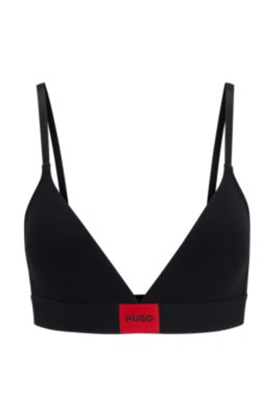 Hugo Black V-neck Bra