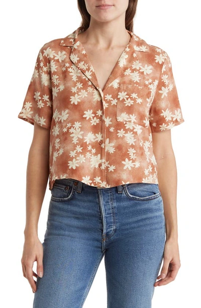 Abound Sustainable Camp Shirt In Tan- Ivory Ridge Floral