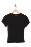 Sweet Romeo Ribbed Short Sleeve T-shirt In Black