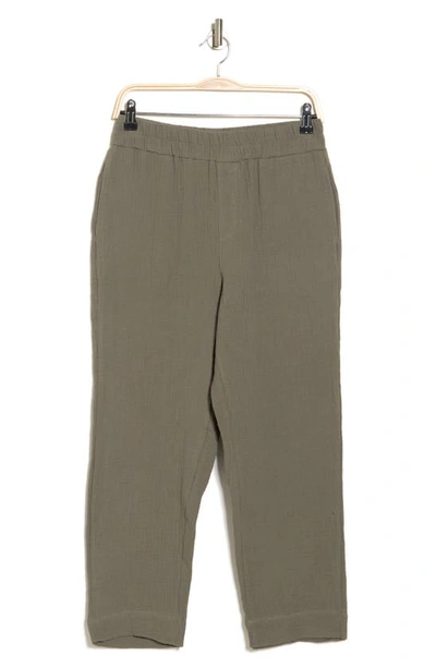 C&c California Sabina Cotton Gauze Ankle Pants In Smokey Olive