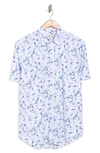 Coastaoro Astor Printed Short Sleeve Shirt In Toledo Blue