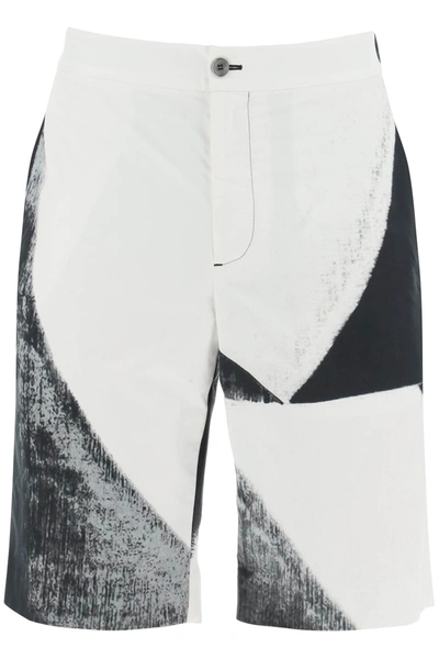 Alexander Mcqueen Drawstring Cotton Shorts In Black