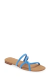 Madewell Pretty Femme Slide Sandal In Ornamental Blue