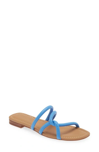 Madewell Pretty Femme Slide Sandal In Ornamental Blue