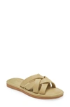 Madewell Francine Puffy Woven Slide Sandal In Pale Lichen
