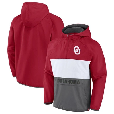 Fanatics Branded Crimson Oklahoma Sooners Victory On Raglan Quarter-zip Hoodie