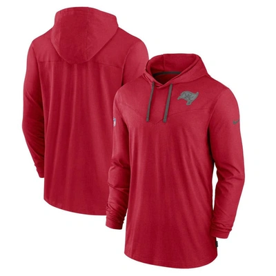 Men's Nike Red Tampa Bay Buccaneers Sideline Performance Long Sleeve Hoodie T-Shirt Size: Large