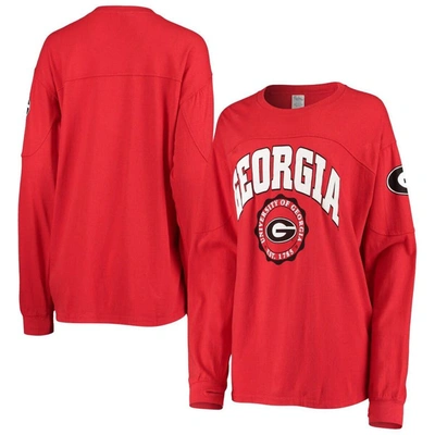 Pressbox Red Georgia Bulldogs Edith Long Sleeve T-shirt