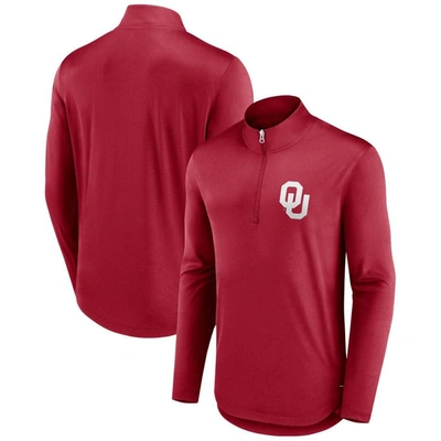Fanatics Branded Crimson Oklahoma Sooners Tough Minded Quarter-zip Top