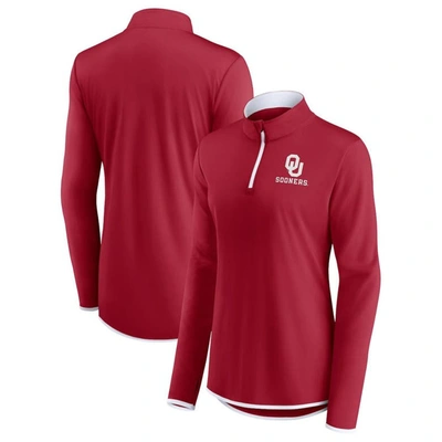 Fanatics Branded Crimson Oklahoma Sooners Worth The Drive Quarter-zip Top