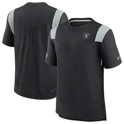 Nike Black Las Vegas Raiders 2022 Sideline Tonal Logo Performance Player T-shirt