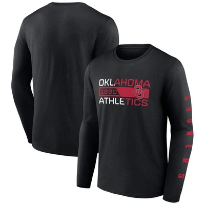 Fanatics Branded Black Oklahoma Sooners Broad Jump 2-hit Long Sleeve T-shirt