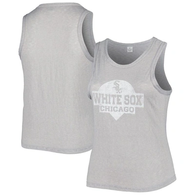 Soft As A Grape Gray Chicago White Sox Plus Size High Neck Tri-blend Tank Top