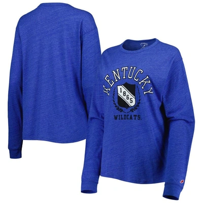 League Collegiate Wear Heathered Royal Kentucky Wildcats Team Seal Victory Falls Oversized Tri-blend In Heather Royal