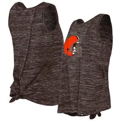 New Era Brown Cleveland Browns Space Dye Tie-back Tank Top