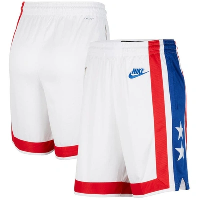 Nike Men's  White, Blue Brooklyn Nets 2022/23 Classic Edition Swingman Performance Shorts In White,blue